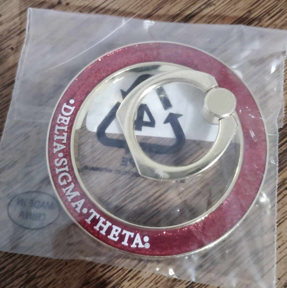 Delta Sigma Theta Red and Gold Phone Ring Holder